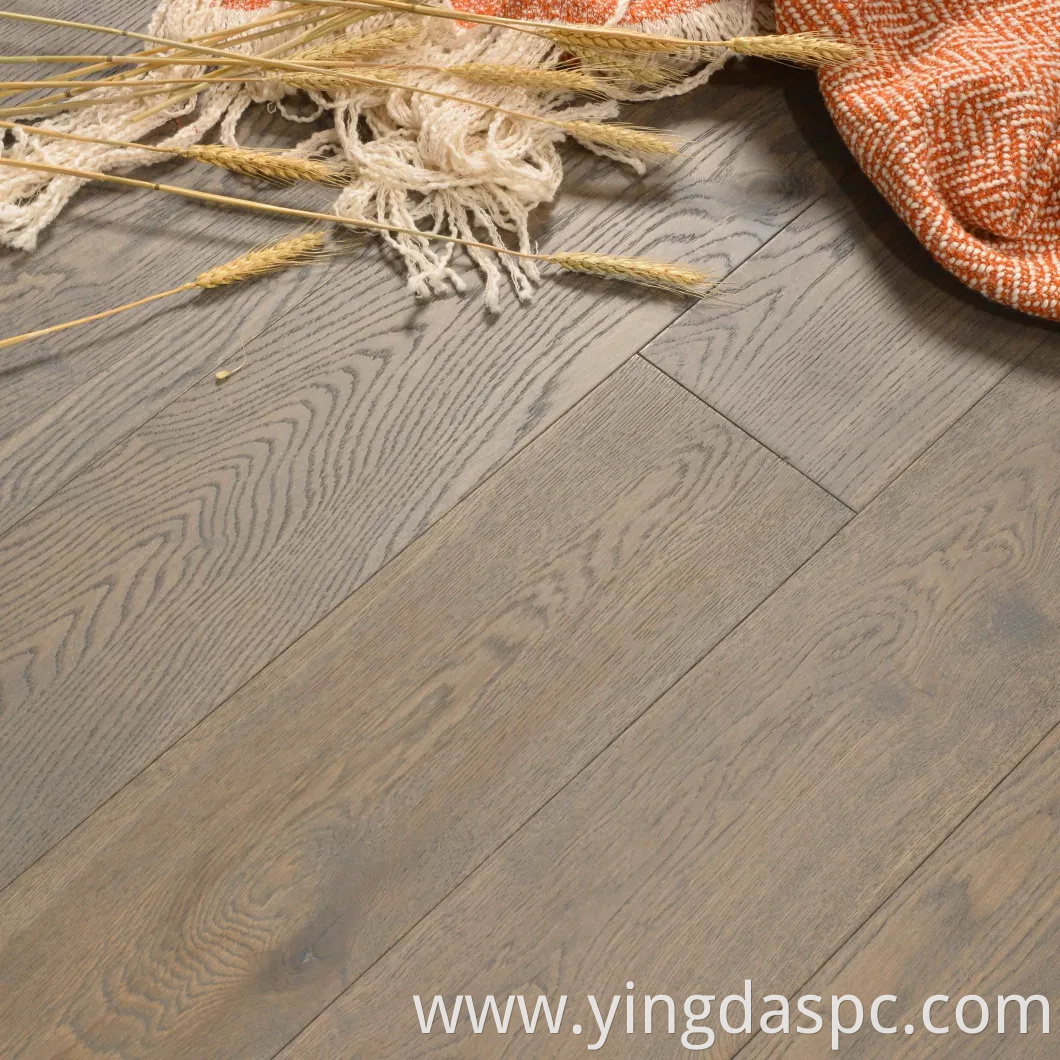 Dark Brown Dirt-Resistant Oak Timber Engineered Parquet Wood Flooring